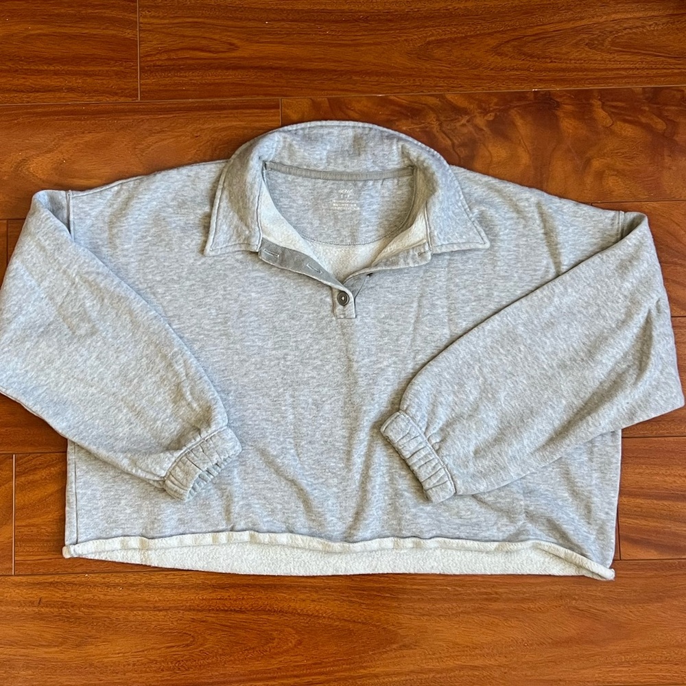 Aerie Cropped Collared Sunday Sweatshirt
